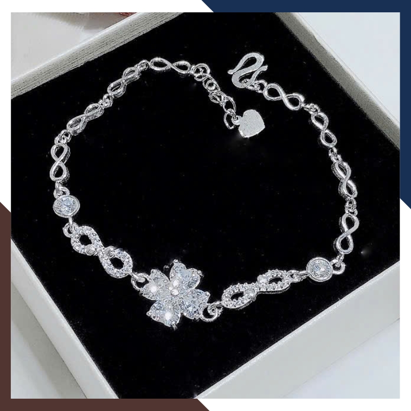 Lắc Tay Như Ý Nguyện Phối Cỏ 4 Lá Bạc Ta Cho Nữ May Mắn & Bình An LTBN45