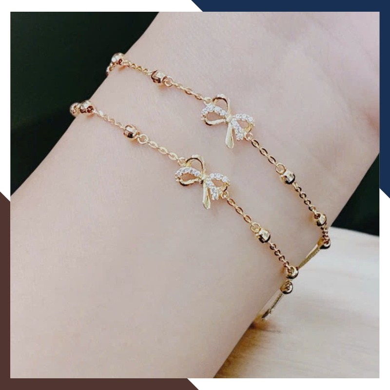 Lắc Tay Vàng 10K Hình Nơ LTVN276 – Quà Tặng Bạn Gái Ý Nghĩa