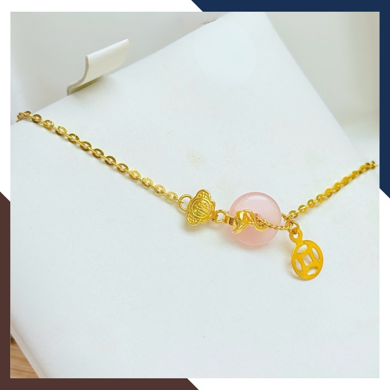 Lắc Tay Phúc Lộc Tình Vàng 10K Phối Hồ Ly, Kim Tiền & Đồng Điếu