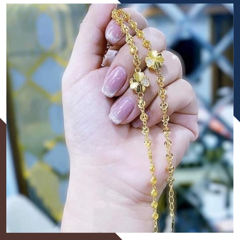 Lắc Tay Vàng Nữ Kim Tiền Charm Cỏ 4 Lá/Hồ Ly/Trái Tim LTVN250