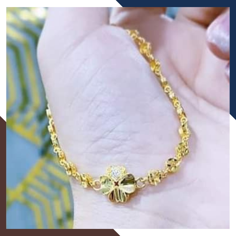 Lắc Tay Vàng Nữ Kim Tiền Charm Cỏ 4 Lá/Hồ Ly/Trái Tim LTVN250