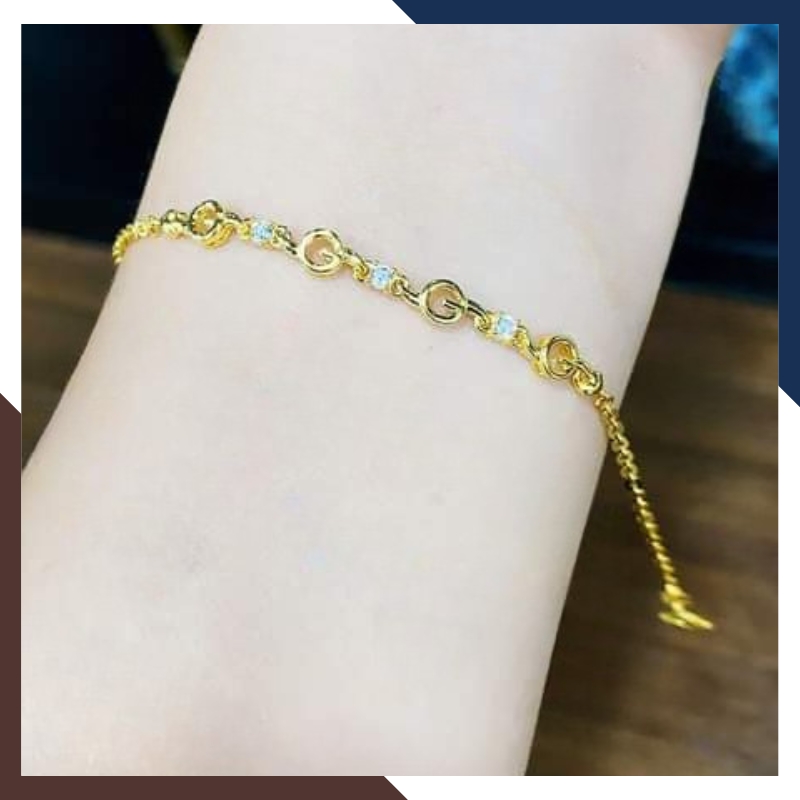 Lắc Tay Vàng 10K Nữ Đẹp LTVN306 – Mẫu Trái Tim/Gấu/Cỏ 4 Lá – Dễ Phối Đồ, Thích Hợp Mọi Dịp