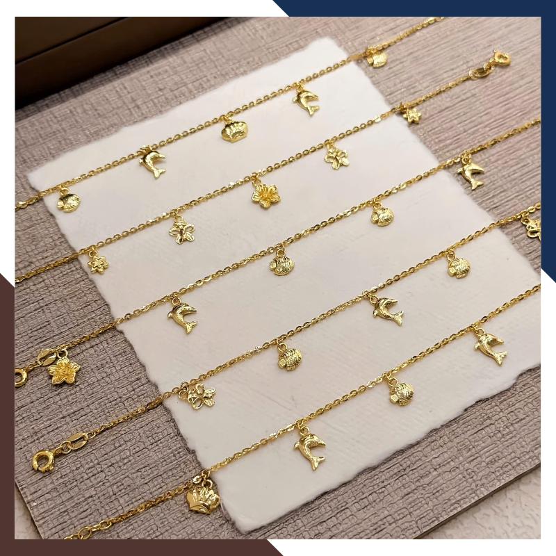 Lắc tay vàng nữ nhiều charm