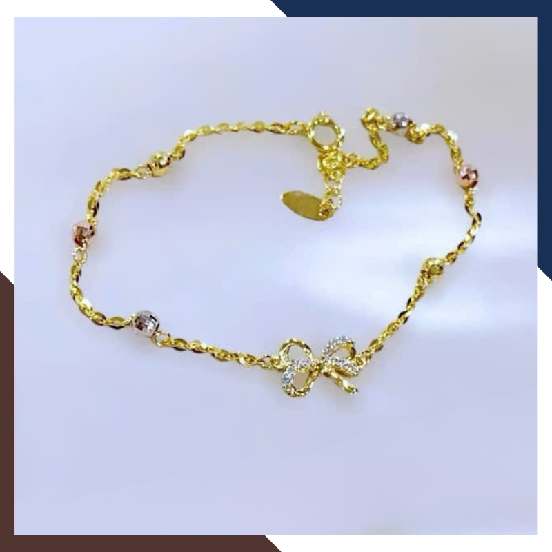 Lắc tay vàng nữ 10k hình con bướm LTVN330 – Thanh mảnh, nữ tính, đeo cực xinh