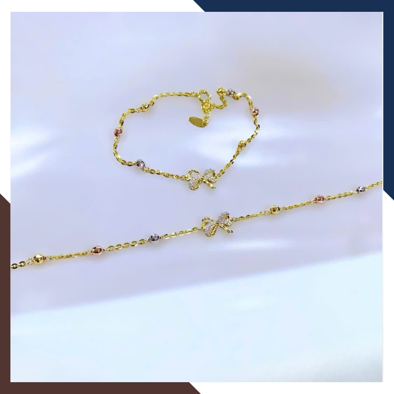 Lắc tay vàng nữ 10k hình con bướm LTVN330 – Thanh mảnh, nữ tính