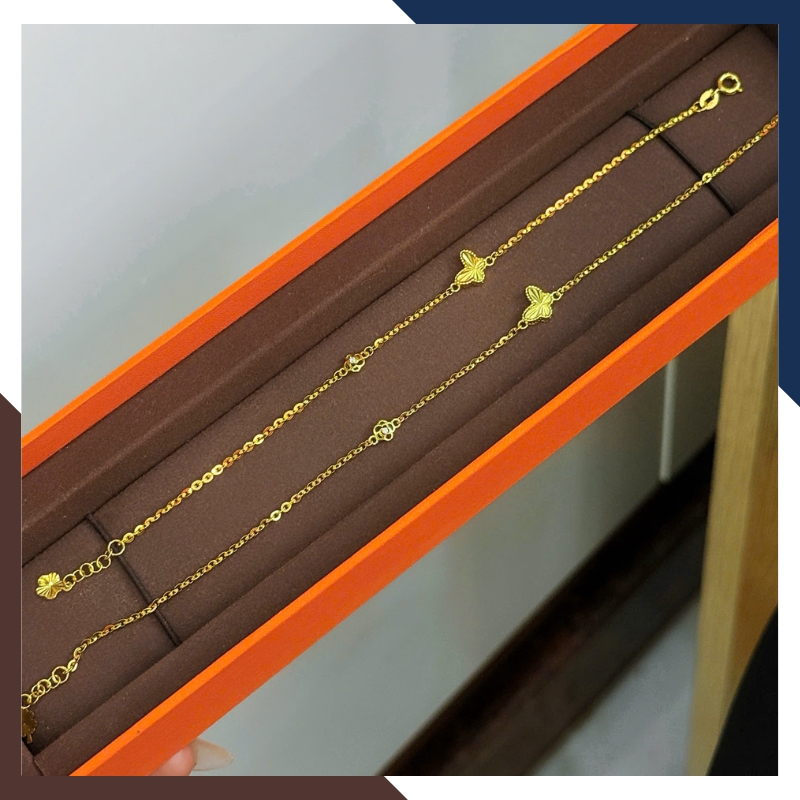 Lắc tay vàng nữ 10k hình con bướm LTVN330 – Thanh mảnh, nữ tính