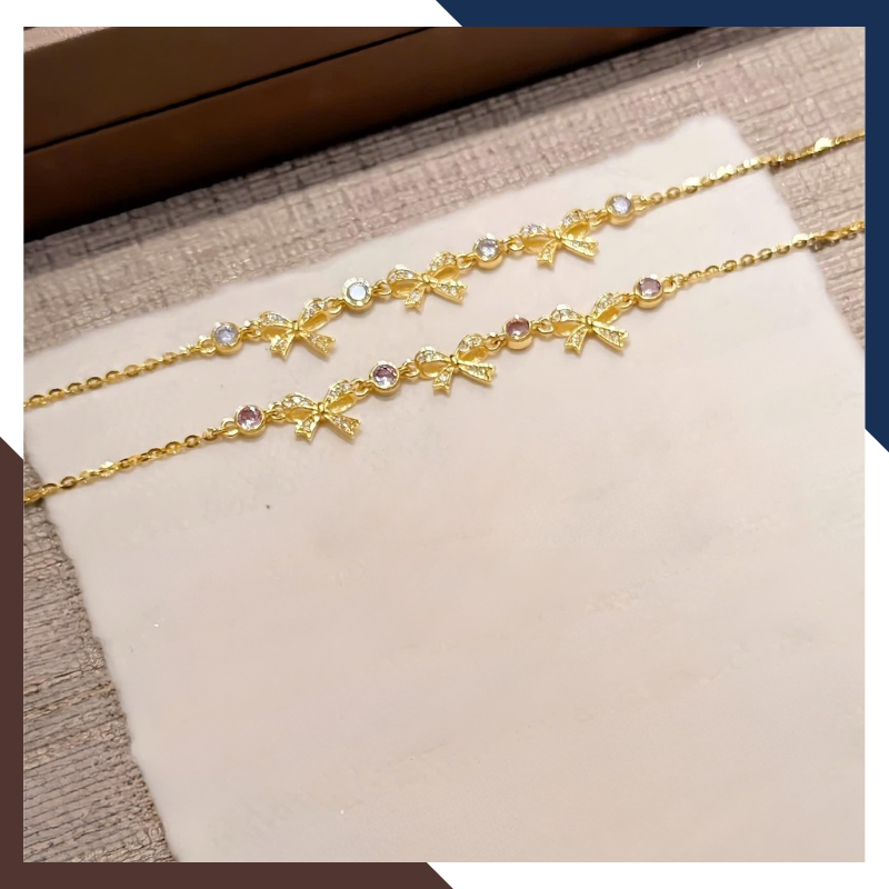 Lắc Tay Vàng Nữ 10K Hình Nơ LTVN337 – Nữ Tính, Dễ Thương, Dễ Phối Đồ