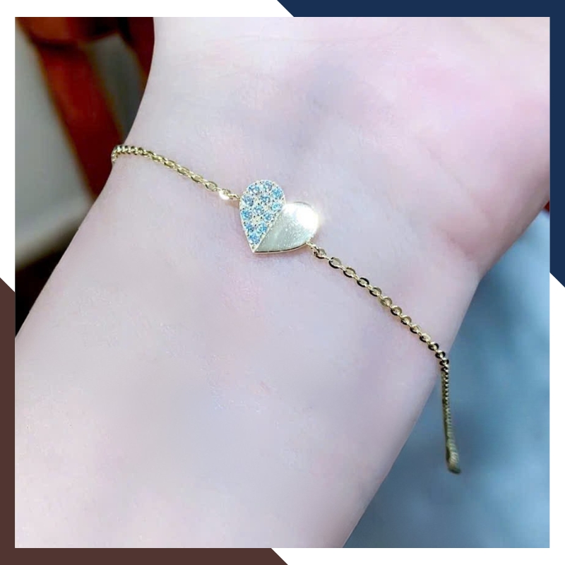 Lắc Tay Vàng Nữ 10K Hình Trái Tim LTVN343 – Quà Tặng Ý Nghĩa Cho Nàng Dịp Đặc Biệt