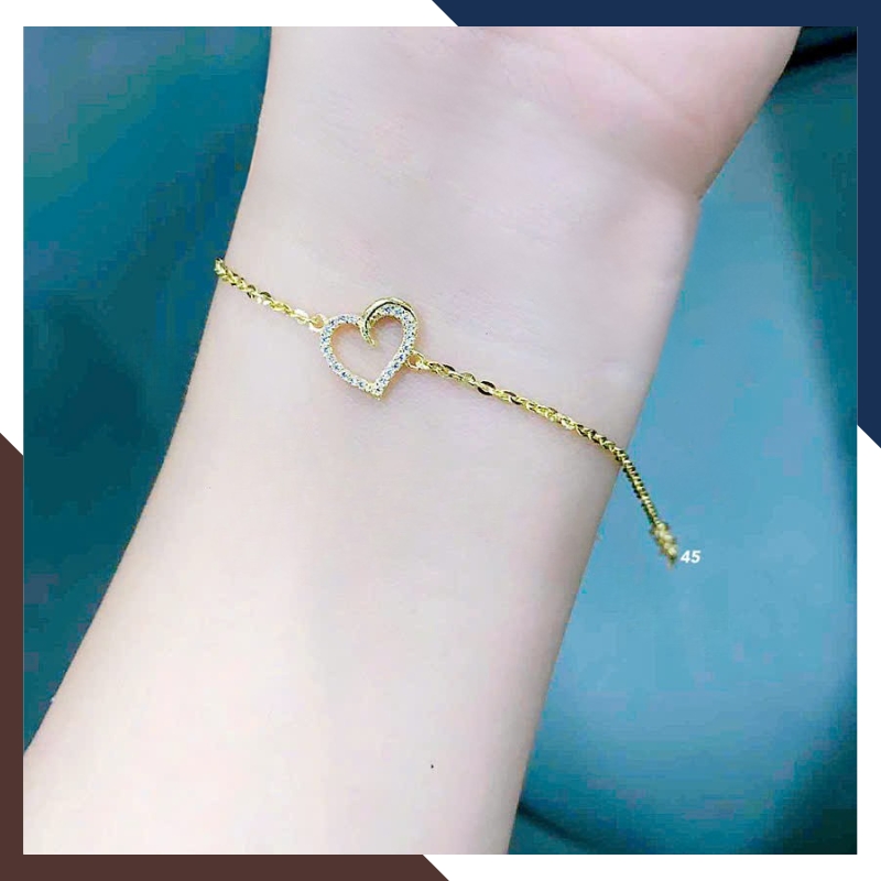 Lắc Tay Vàng Nữ 10K Hình Trái Tim LTVN343 – Quà Tặng Ý Nghĩa Cho Nàng Dịp Đặc Biệt