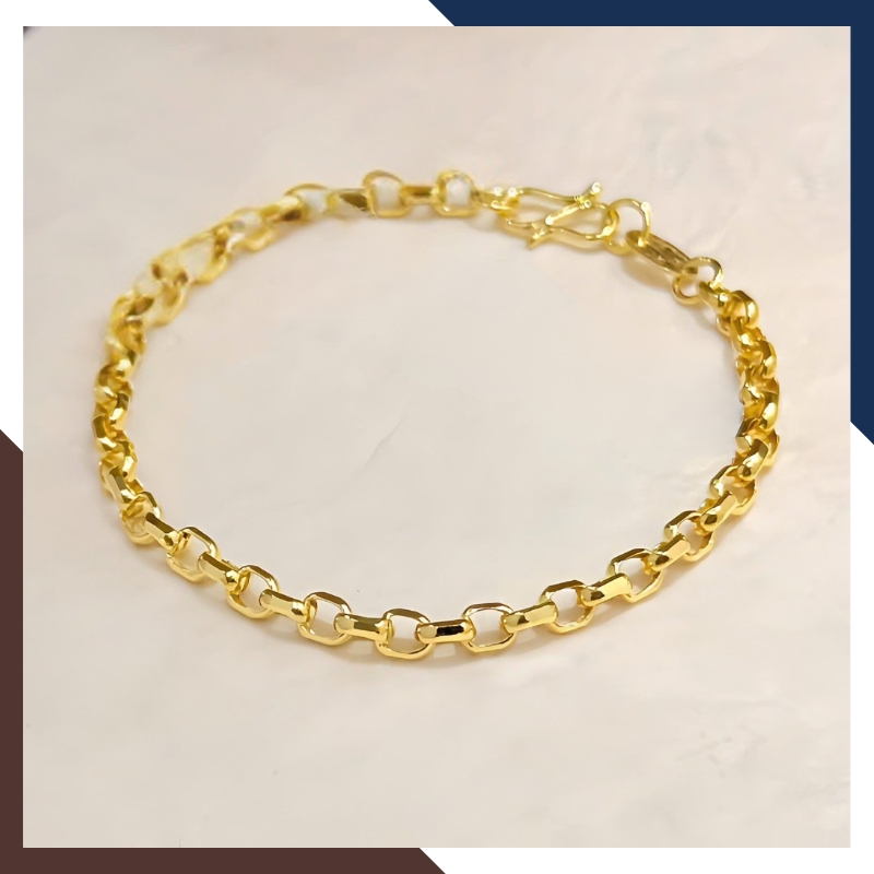 Lắc tay vàng nữ 10k kiểu mắt xích vuông LTVN285 – cá tính – hiện đại – dễ phối