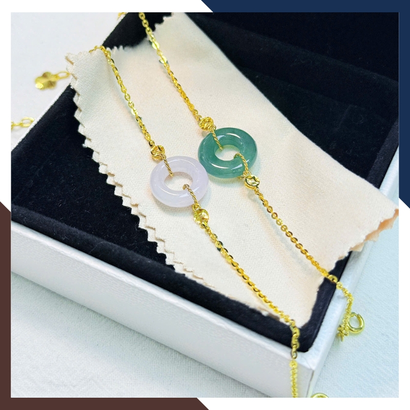 Lắc Tay Vàng Nữ 10K Mix Đồng Điếu Đá Phong Thuỷ Hợp Mệnh