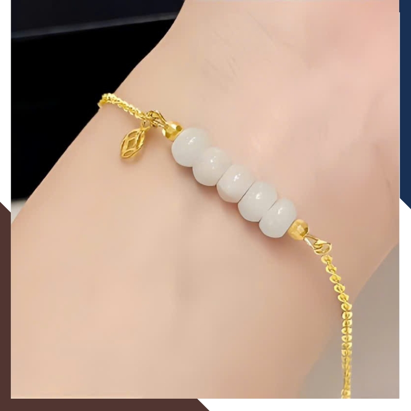 Lắc Tay Vàng 10K Mix Ngũ Điếu LTVN228 – Hợp Mệnh Chiêu Tài