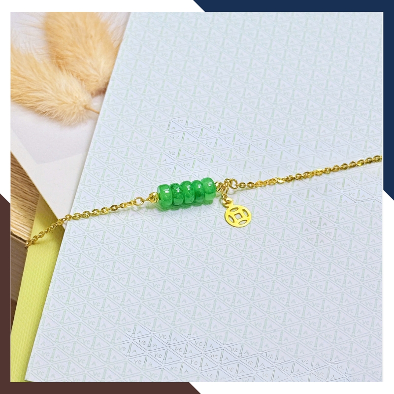 Lắc Tay Vàng 10K Mix Ngũ Điếu LTVN228 – Hợp Mệnh Chiêu Tài