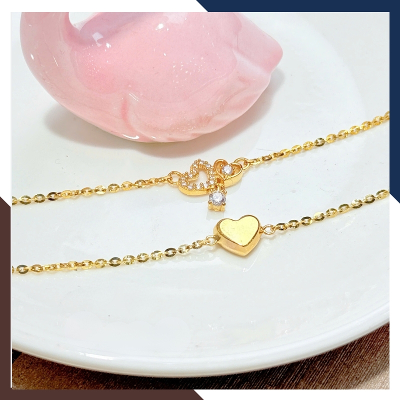 Lắc Tay Vàng Nữ 10K Trái Tim LTVN271 – Quà Tặng Cho Bạn Gái, Người Yêu, Vợ Ý Nghĩa