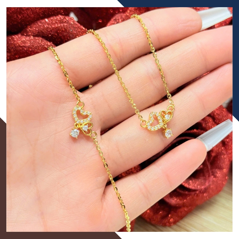 Lắc Tay Vàng Nữ 10K Trái Tim LTVN271 – Quà Tặng Cho Bạn Gái, Người Yêu, Vợ Ý Nghĩa