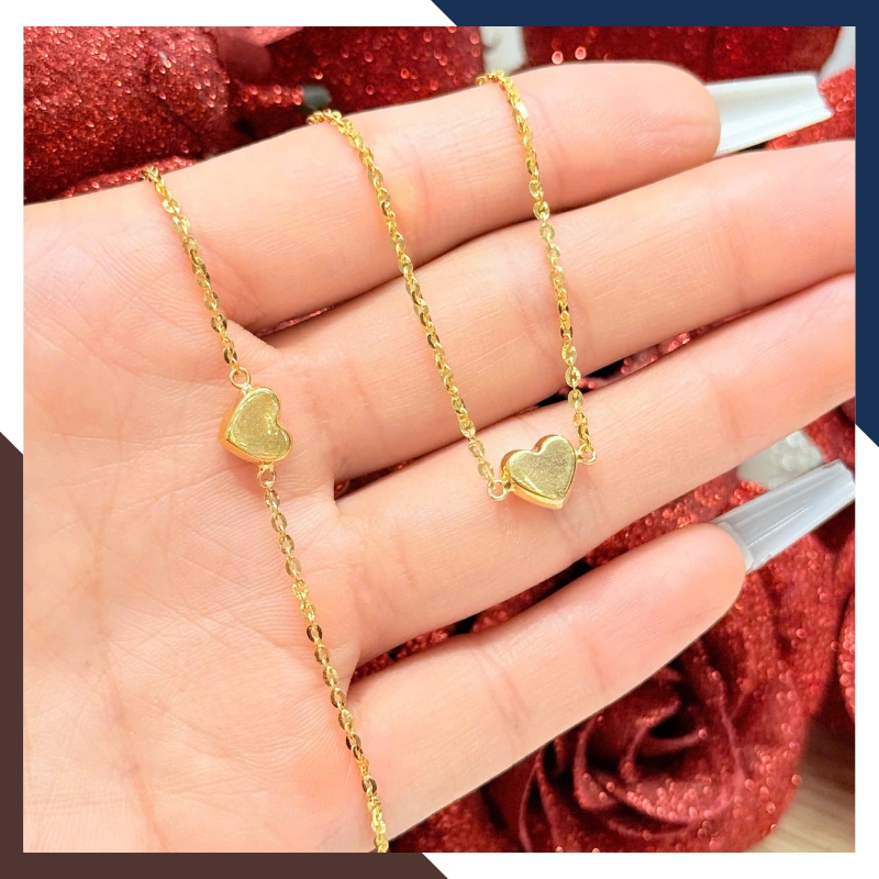 Lắc Tay Vàng 10K Trái Tim LTVN271 – Quà Tặng Bạn Gái/Người Yêu