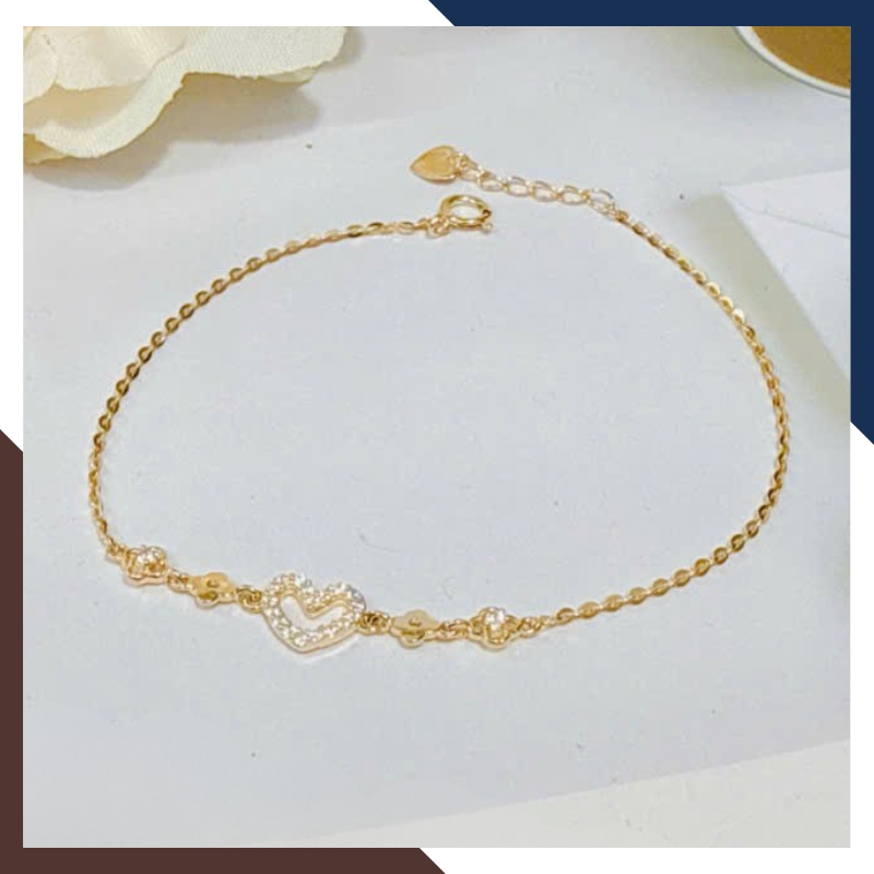 Lắc Tay Vàng Nữ 10K Trái Tim LTVN271 – Quà Tặng Cho Bạn Gái, Người Yêu, Vợ Ý Nghĩa