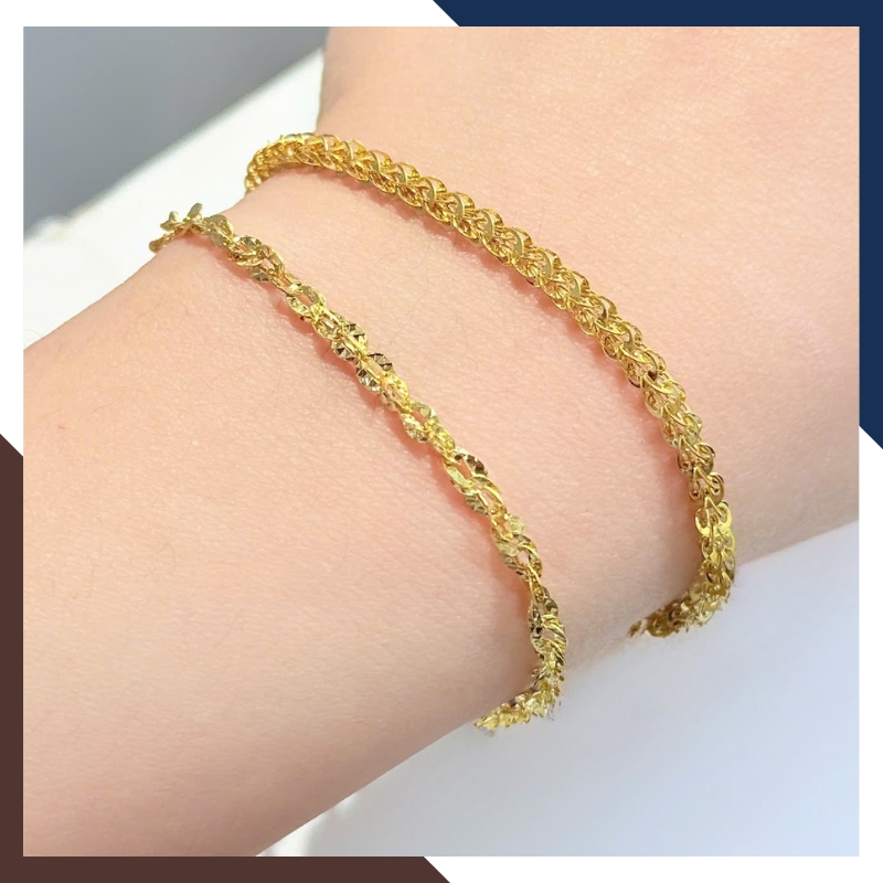 Lắc Tay Vàng Nữ 10K Trơn Kiểu Đuôi Phụng LTVN303 – Siêu Bắt Sáng, Lấp Lánh Mọi Góc Nhìn