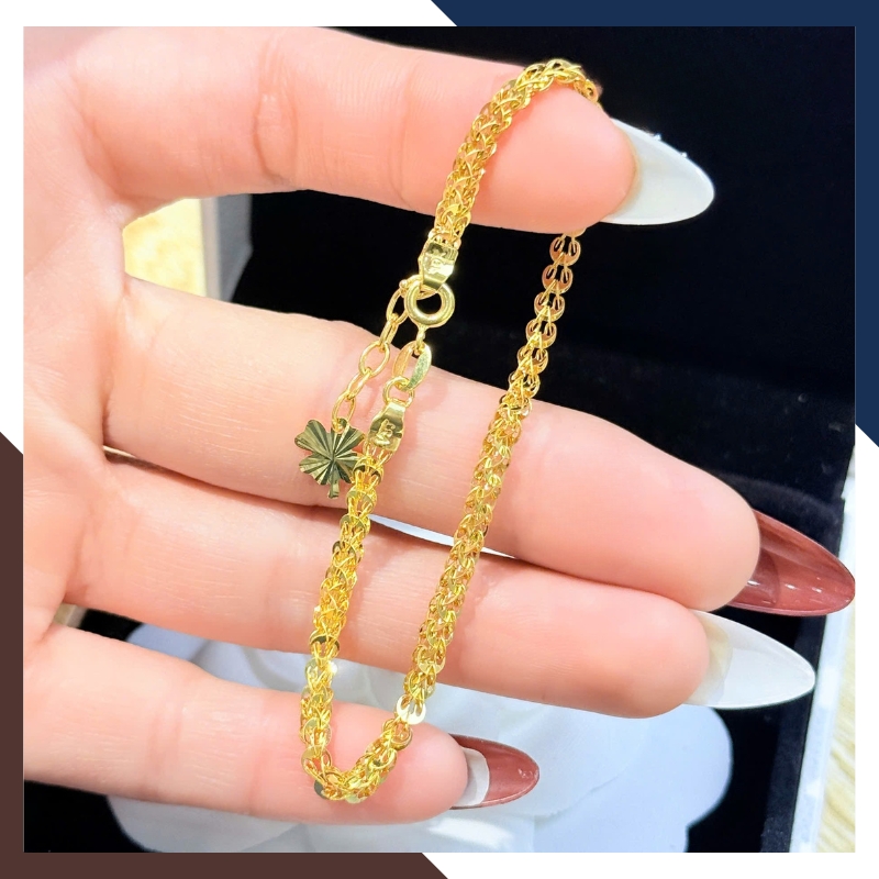 Lắc Tay Vàng Nữ 10K Trơn Kiểu Đuôi Phụng LTVN303 – Bắt Sáng, Sang Trọng