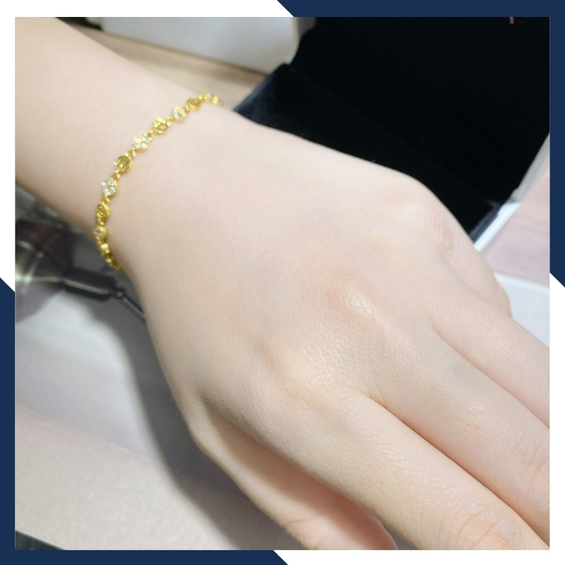 Lắc tay vàng nữ đẹp, lắc tay kim tiền vàng tây 10k mã 2721TL91