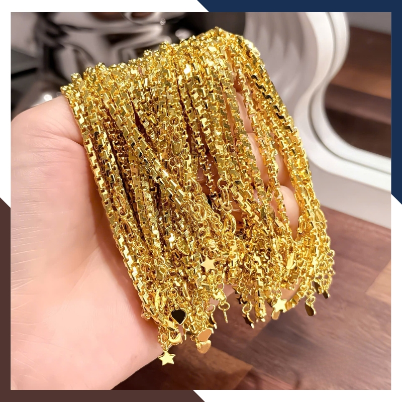 Lắc Tay Vàng Nữ Trơn Kiểu Chữ Cong Hàn Quốc LTVN301