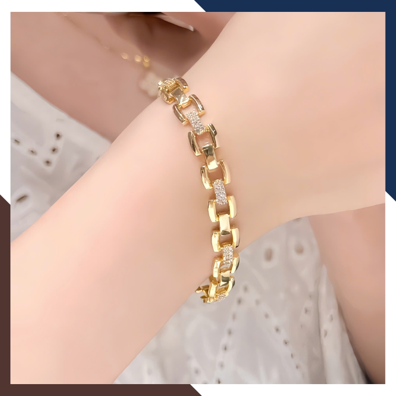Lắc Tay Vàng Nữ Trơn LTVN286 – Bản To Nổi Bật & Sang Trọng