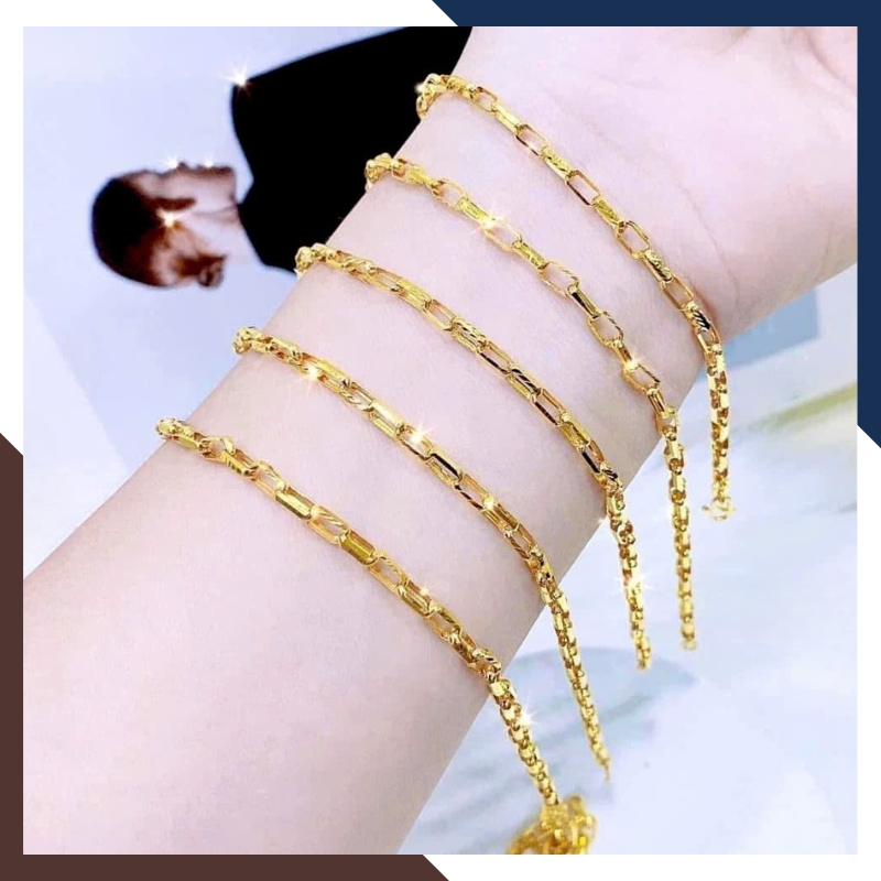 Lắc Tay Xích Vàng 10K LTVN278 – Nhiều Size Phù Hợp Nam, Nữ, Trẻ Em – Có Giấy Kiểm Định