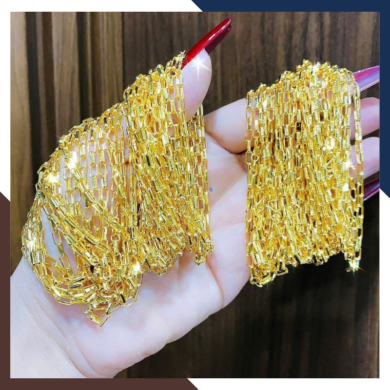 Lắc Tay Xích Vàng 10K LTVN278 Cho Nam/Nữ/Trẻ Em – Có Giấy Kiểm Định