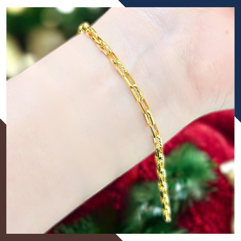 Lắc Tay Xích Vàng 10K LTVN278 – Nhiều Size Phù Hợp Nam, Nữ, Trẻ Em – Có Giấy Kiểm Định