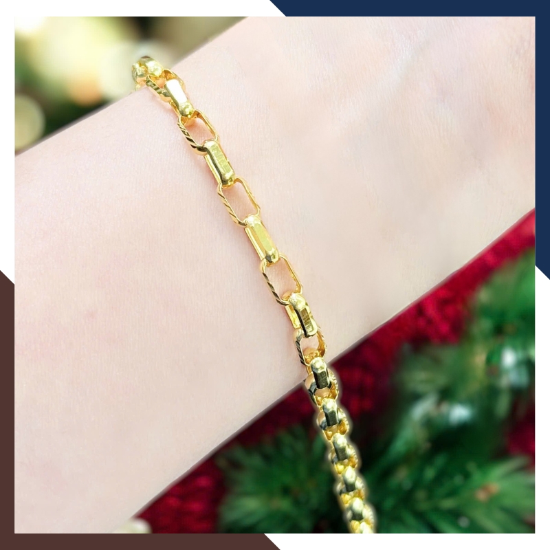 Lắc Tay Xích Vàng 10K LTVN278 – Nhiều Size Phù Hợp Nam, Nữ, Trẻ Em – Có Giấy Kiểm Định