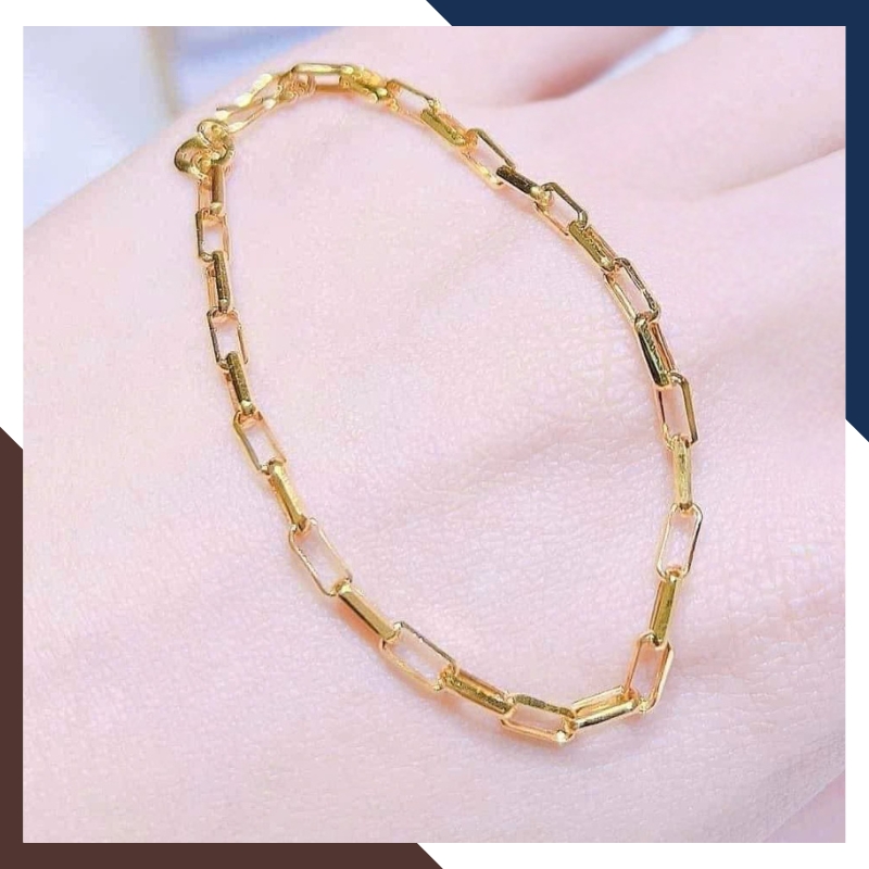 Lắc Tay Xích Vàng 10K LTVN278 – Nhiều Size Phù Hợp Nam, Nữ, Trẻ Em – Có Giấy Kiểm Định