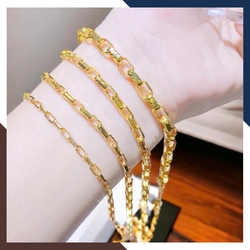 Lắc Tay Xích Vàng 10K LTVN278 – Nhiều Size Phù Hợp Nam, Nữ, Trẻ Em – Có Giấy Kiểm Định