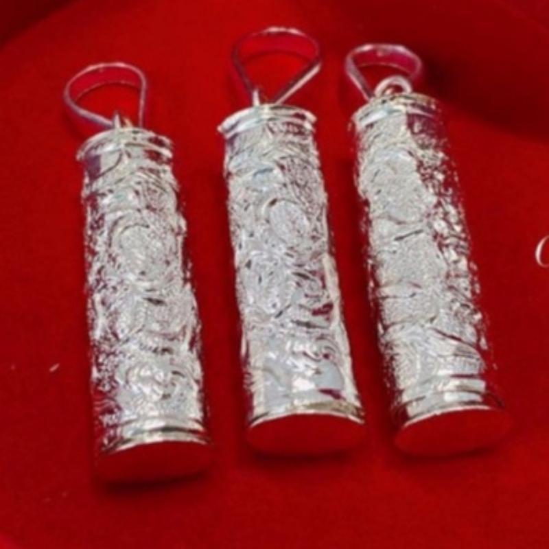 Mặt dây chuyền đựng bùa, xá lợi phật bằng bạc ta nguyên chất cho Nam Nữ mã N300L500