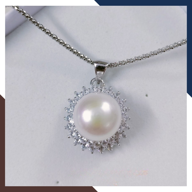 Mặt Dây Chuyền Ngọc Trai Bạc Xi Kim Thanh Lịch & Sang Trọng DCNT01