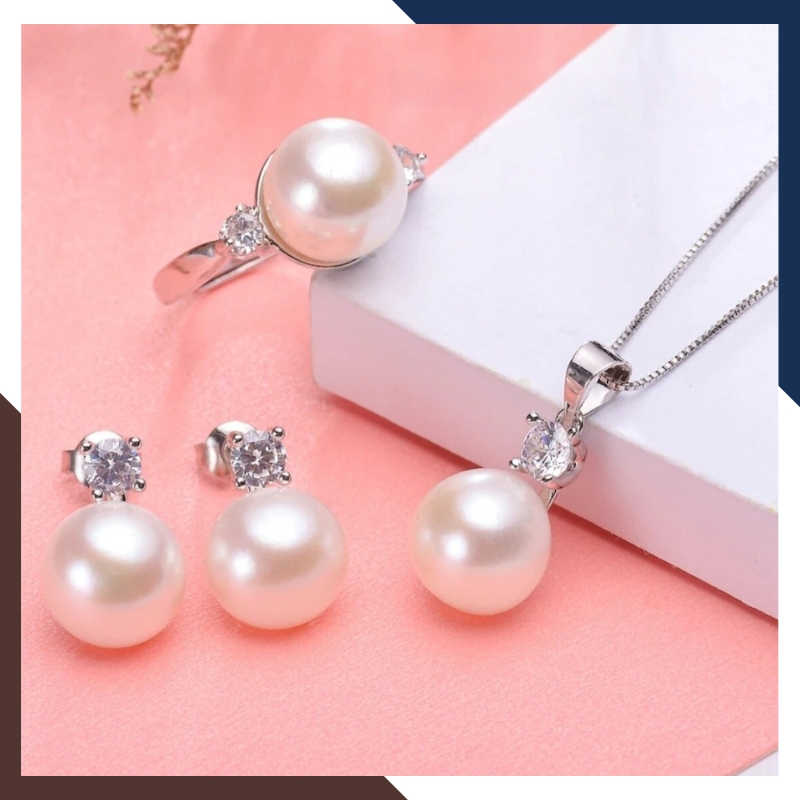 Mặt Dây Chuyền Ngọc Trai Bạc Xi Kim Thanh Lịch & Sang Trọng DCNT01