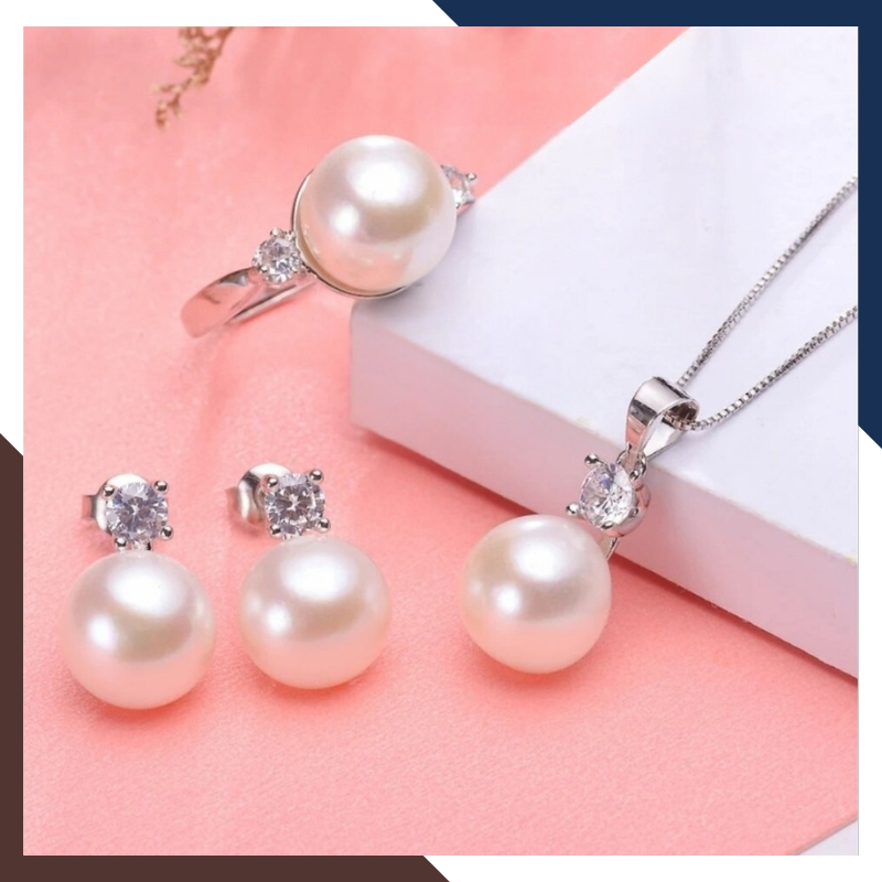 Mặt Dây Chuyền Ngọc Trai Bạc Xi Kim Thanh Lịch & Sang Trọng DCNT01
