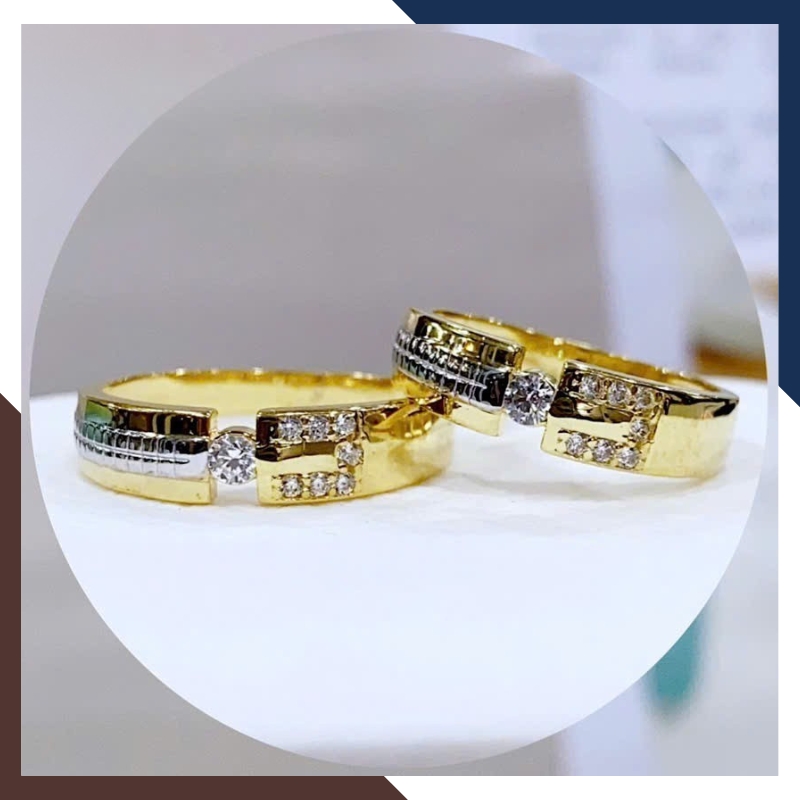 Nhẫn Cặp Đôi Vàng Tây, Nhẫn Cưới Vàng 10k Nhiều Mẫu Mới Đẹp Mã NVCD12