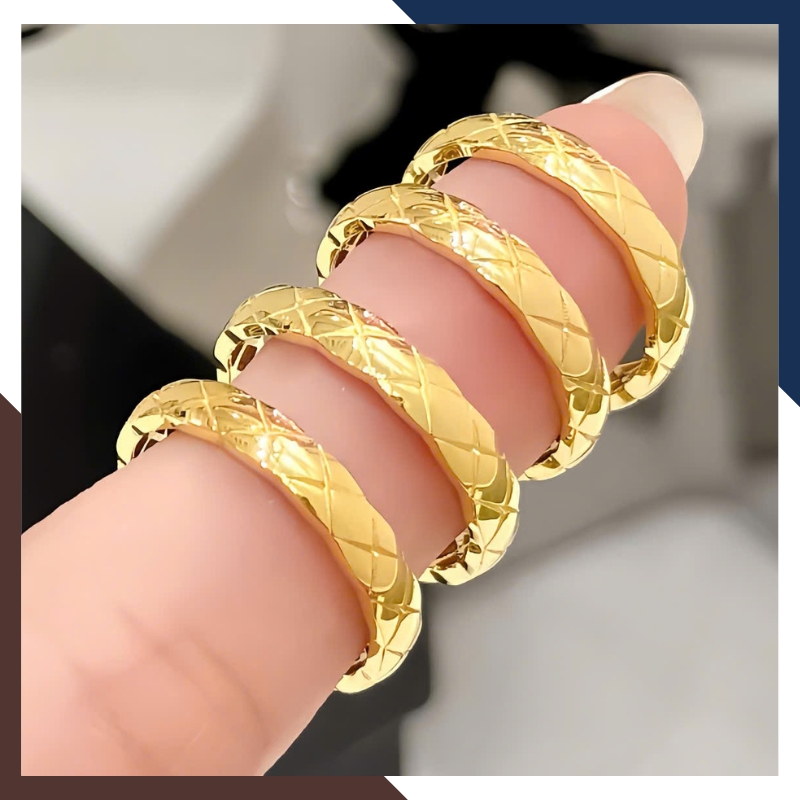 Nhẫn Cặp Vàng Tây 10k Trơn Không Đính Đá Đẹp NVCD149