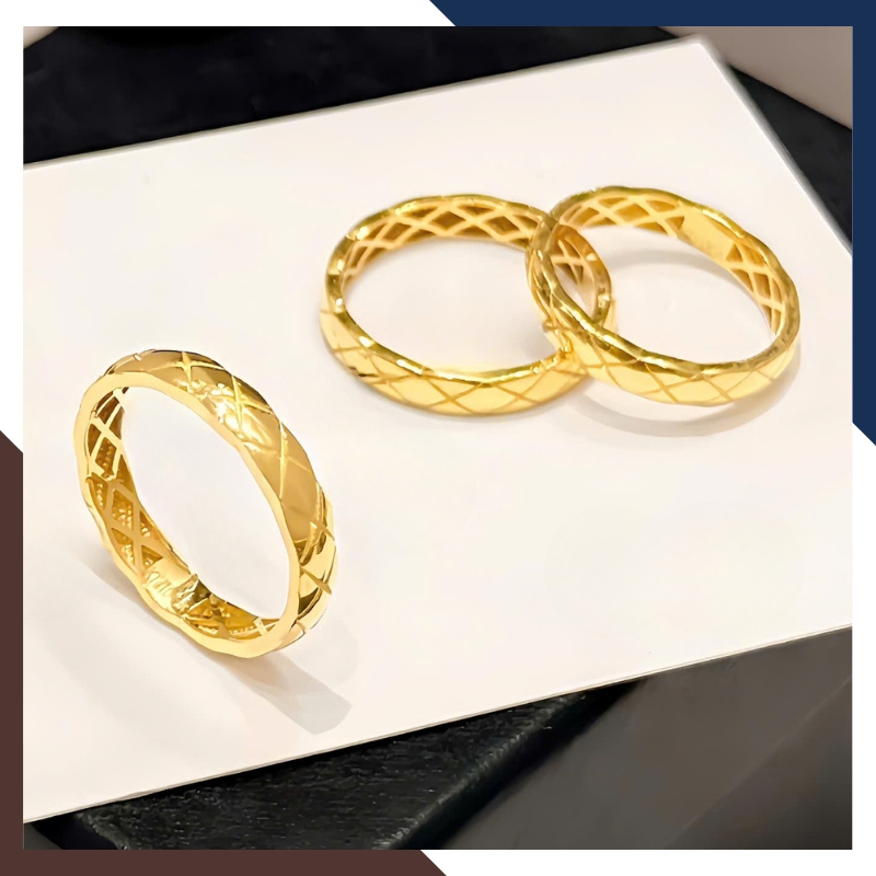 Nhẫn Cặp Vàng Tây 10k Trơn Không Đính Đá Đẹp NVCD149