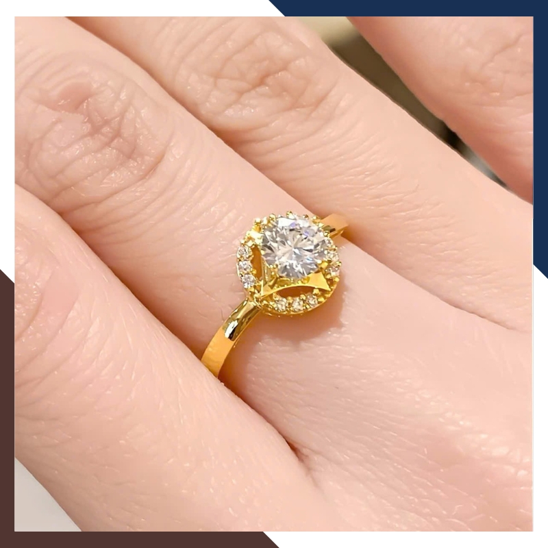 Nhẫn Cầu Hôn, Nhẫn Vàng Nữ Đính Đá NVN183 | Vàng Tây 10k