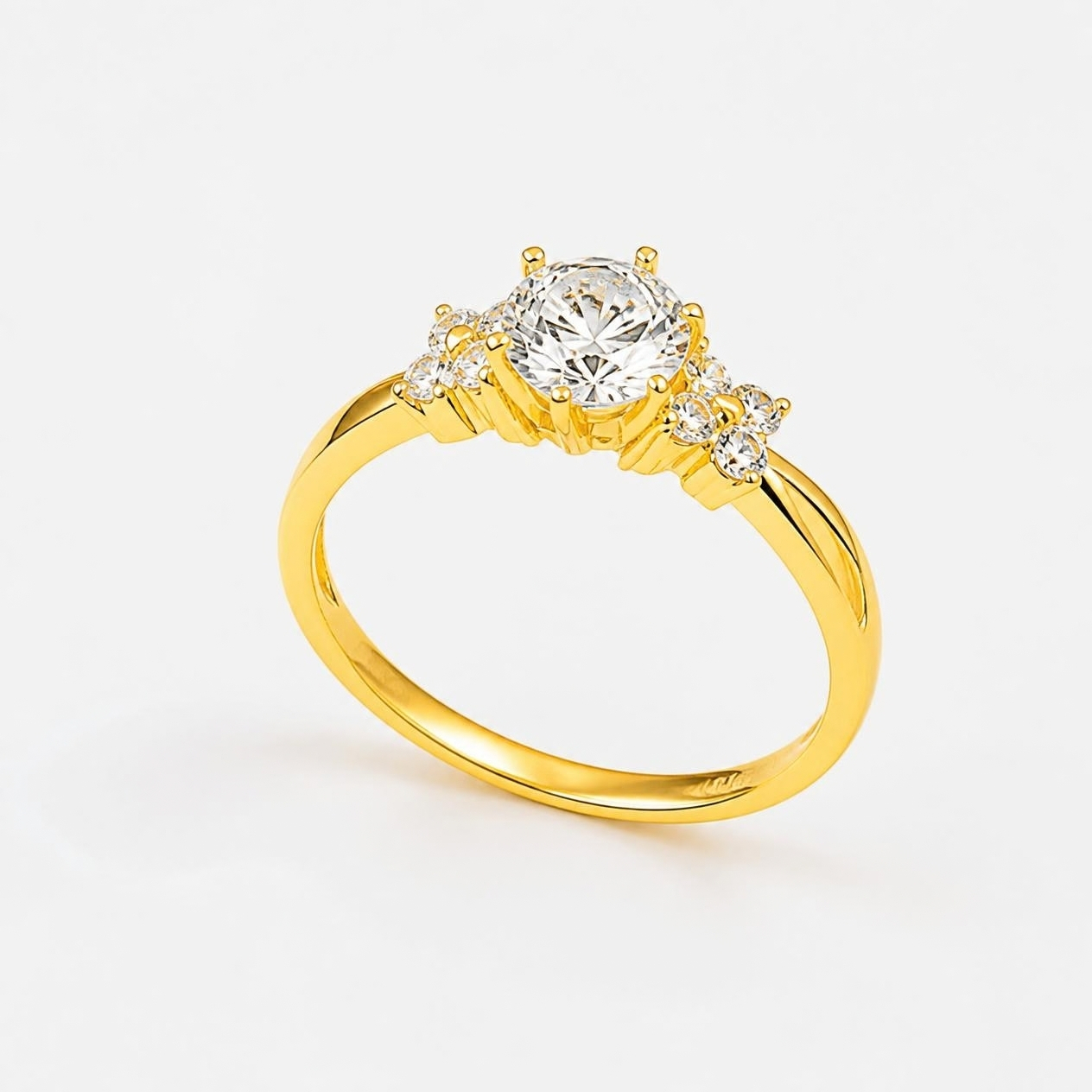 Nhẫn Cầu Hôn Vàng 10K NVCH008 – Solitaire Side Stone, 2 Mẫu Thiết Kế