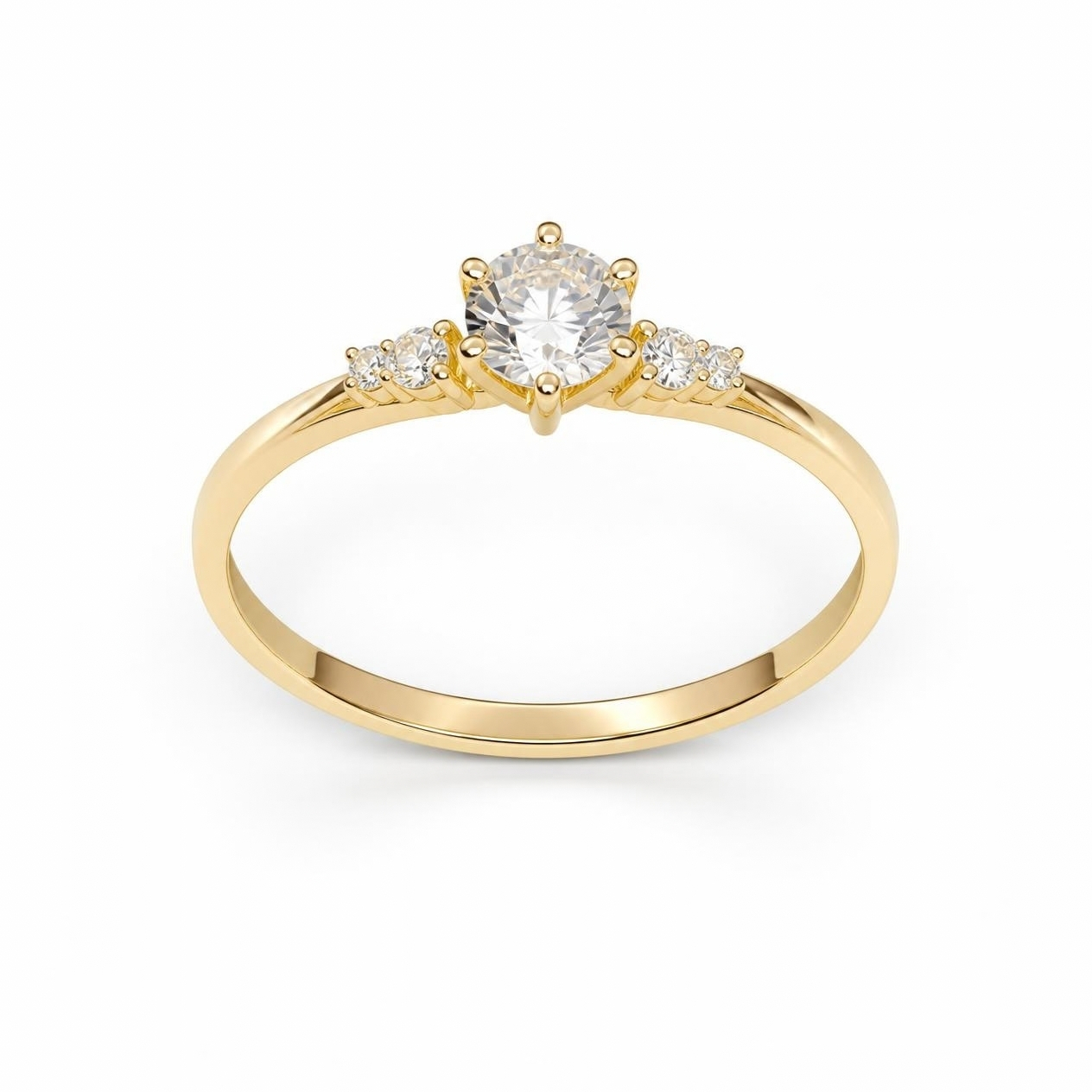 Nhẫn Cầu Hôn Vàng 10K NVCH008 – Solitaire Side Stone, 2 Mẫu Thiết Kế