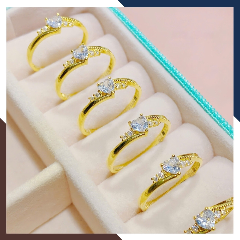 Nhẫn Cầu Hôn Vàng Tây, Nhẫn Vàng Nữ 10k Hình Trái Tim Đẹp NVN172