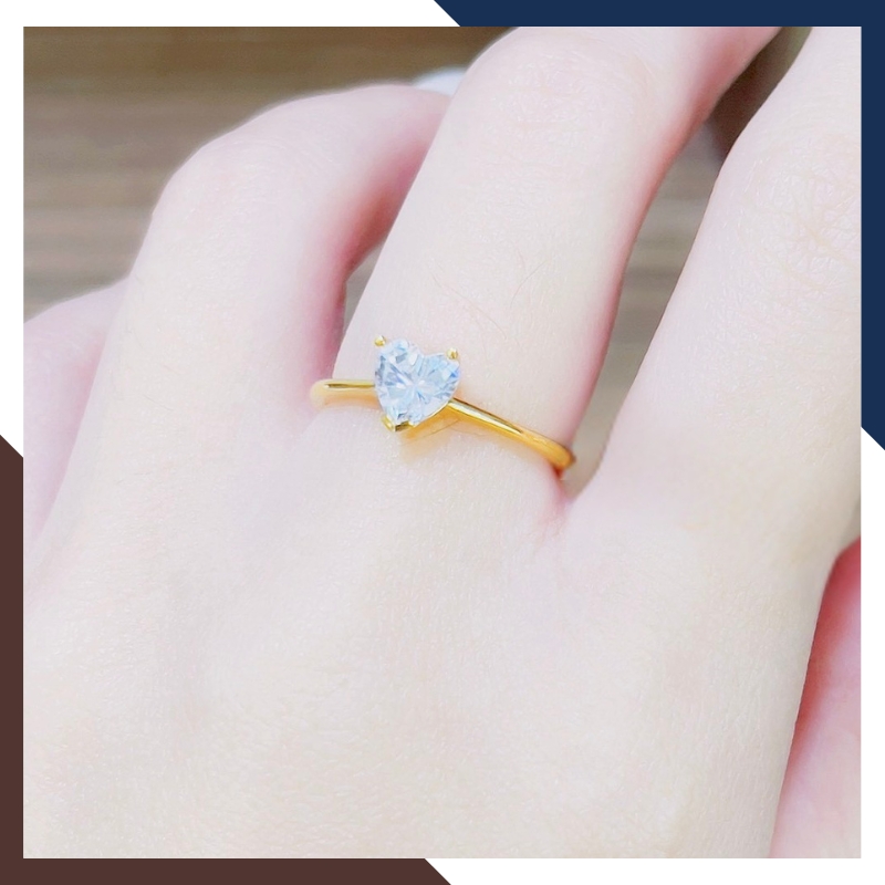 Nhẫn Cầu Hôn Vàng Tây, Nhẫn Vàng Nữ 10k Hình Trái Tim Đẹp NVN172