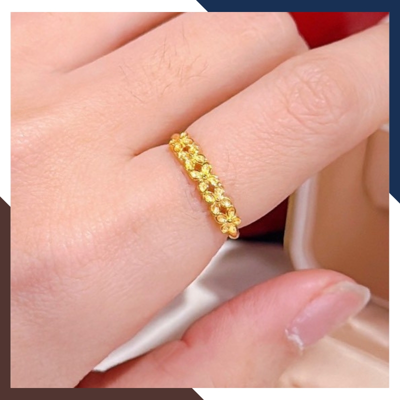 Nhẫn Cỏ 4 Lá Vàng 24k 9999 Nhiều Mẫu Đẹp Cho Nữ NVN225