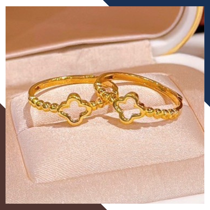 Nhẫn Cỏ 4 Lá Vàng 24k 9999 Nhiều Mẫu Đẹp Cho Nữ NVN225