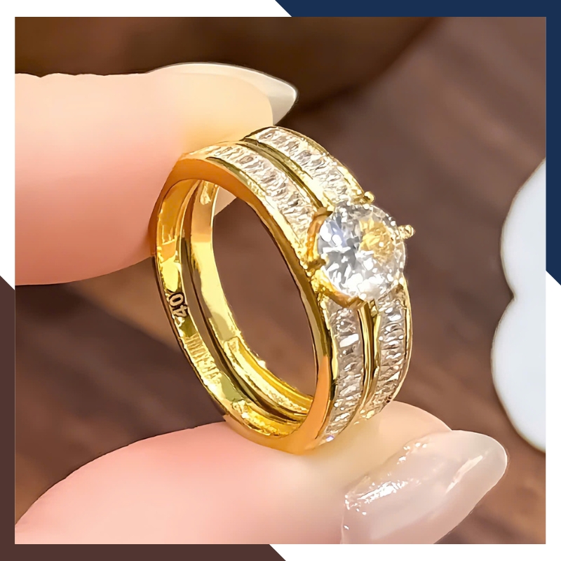 Nhẫn Cưới Cặp Đôi Vàng Tây 10k Đính Đá Gate Rẻ, Đẹp NVCD101