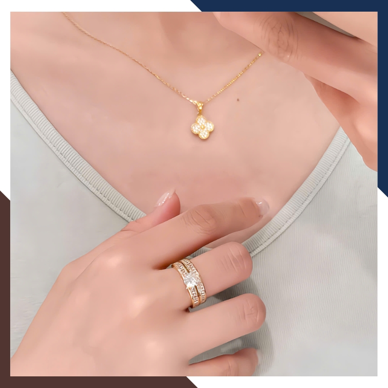 Nhẫn Cưới Cặp Đôi Vàng Tây 10k Đính Đá Gate Rẻ, Đẹp NVCD101