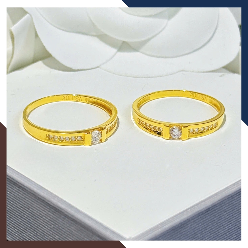 Nhẫn Cưới Vàng Tây 10k 1 Chỉ Đẹp NVCD135 – Mẫu Mới Sang Trọng