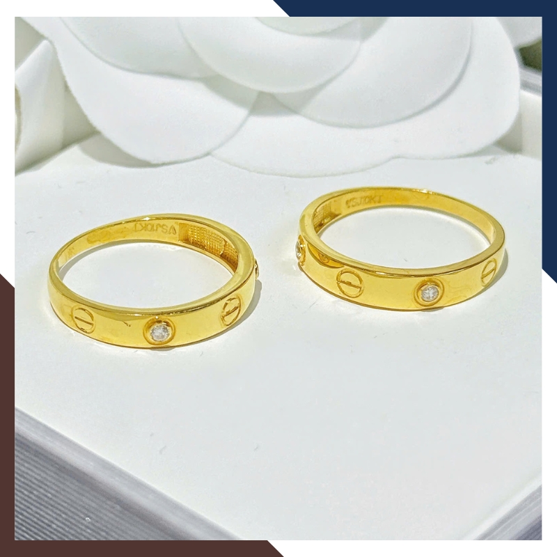 Nhẫn Cưới Vàng Tây 10k 1 Chỉ Đẹp NVCD135 – Mẫu Mới Sang Trọng